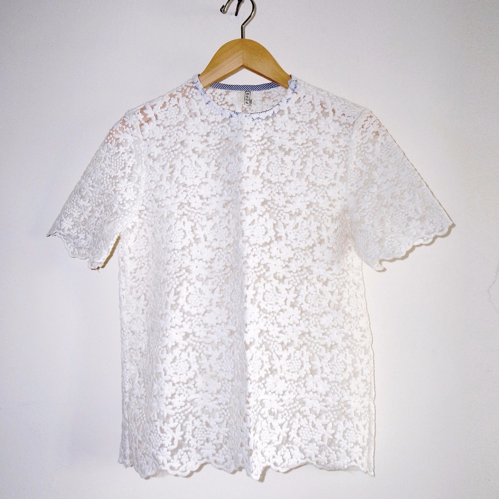 NEW Korean Sheer Embroidered Top